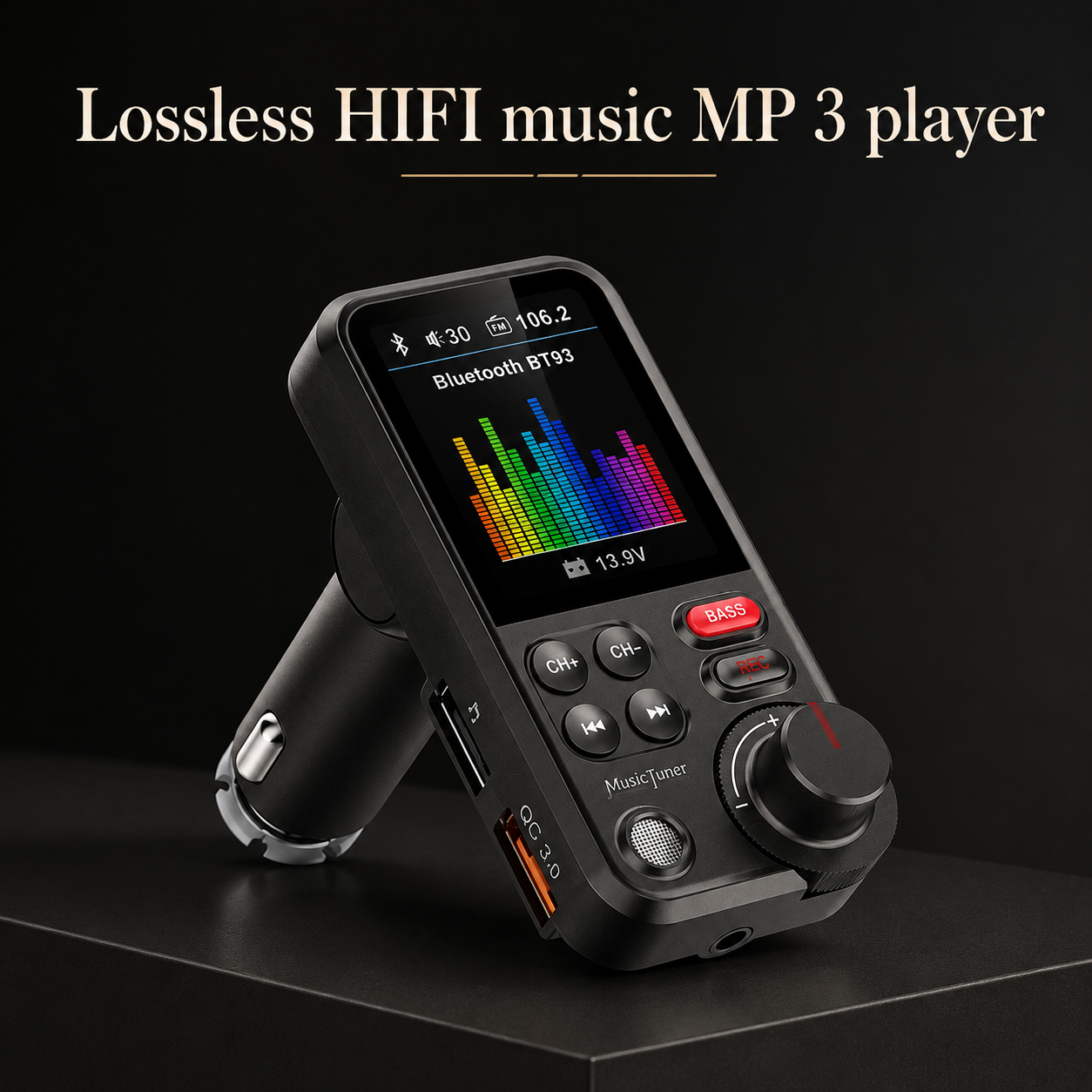 Premium Car Bluetooth FM Transmitter QC 3 0 Fast Charging USB Charger Hands Free Calling Audio Adapter Music Player