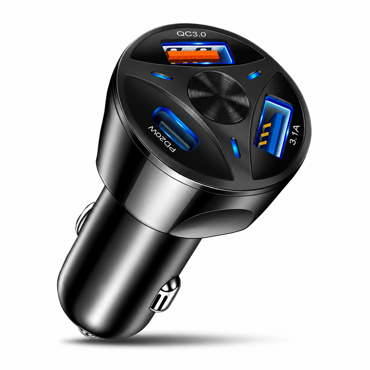 Premium Car Charger USB C Multi Port Fast Charging Adapter 12V Socket Smartphone High Speed Charging Compatible