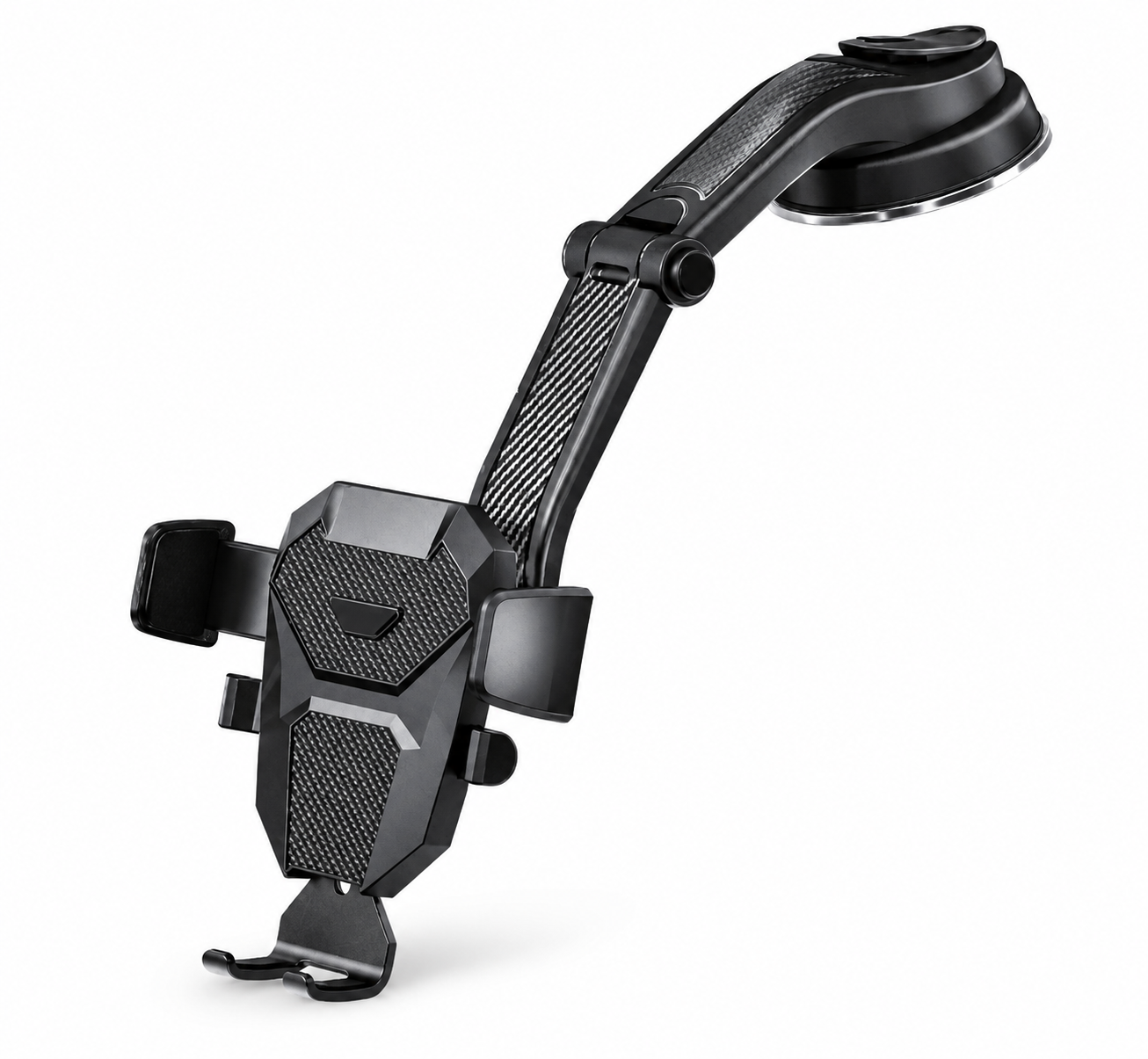 Premium Car Phone Mount Suction Cup Dashboard Windshield Holder 360 Rotation Secure Grip Smartphone Stand Compatible