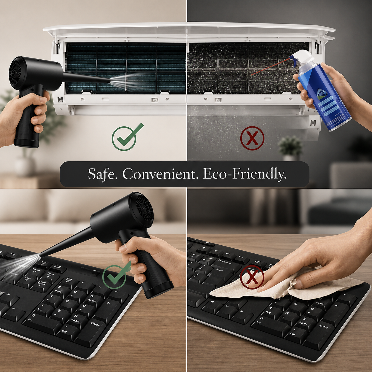 Premium Electric Air Duster Cordless Compressed Air Blower Keyboard Cleaner LED Light Reusable Cleaning Tool Portable Dust Remover