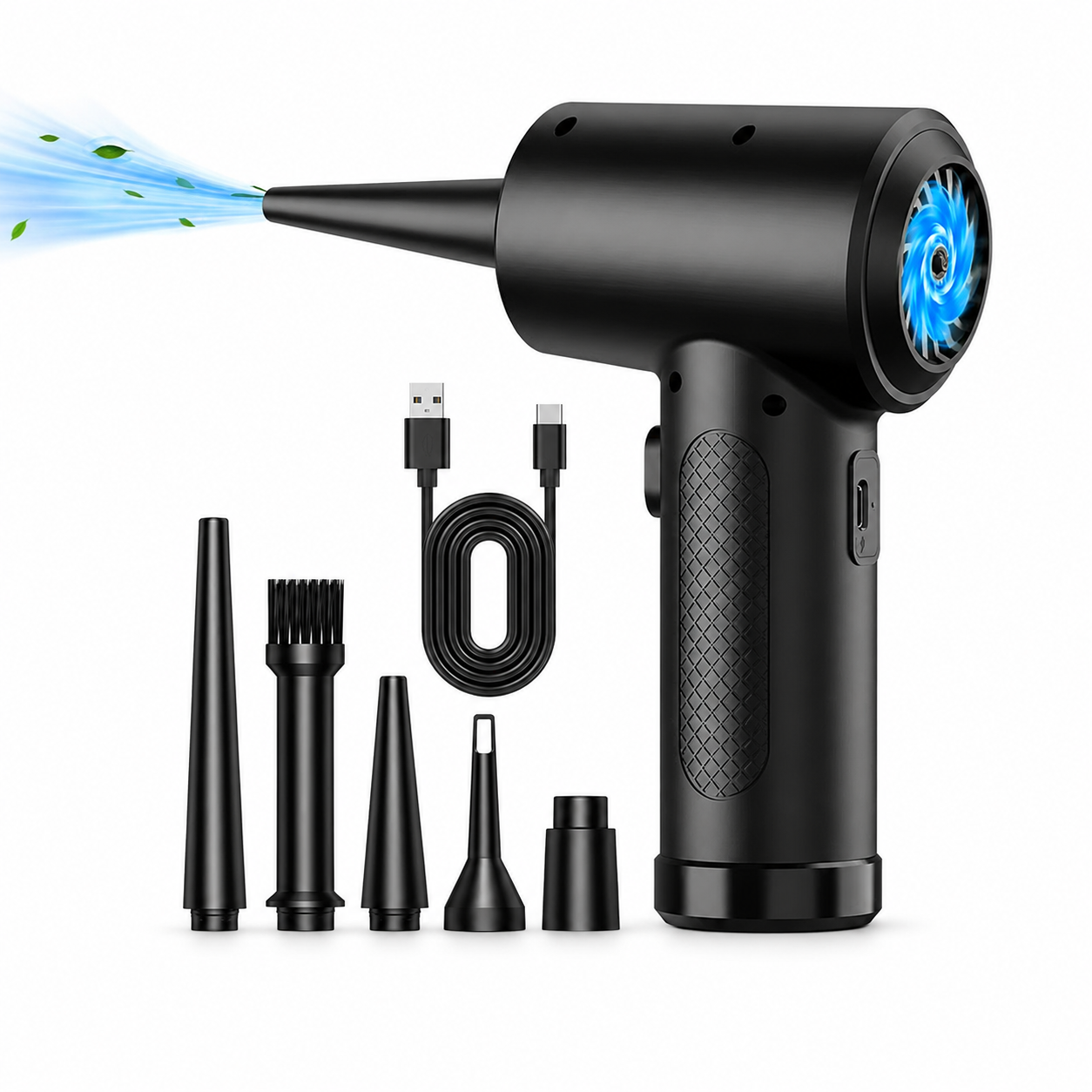 Premium Electric Air Duster Cordless Compressed Air Blower Keyboard Cleaner LED Light Reusable Cleaning Tool Portable Dust Remover