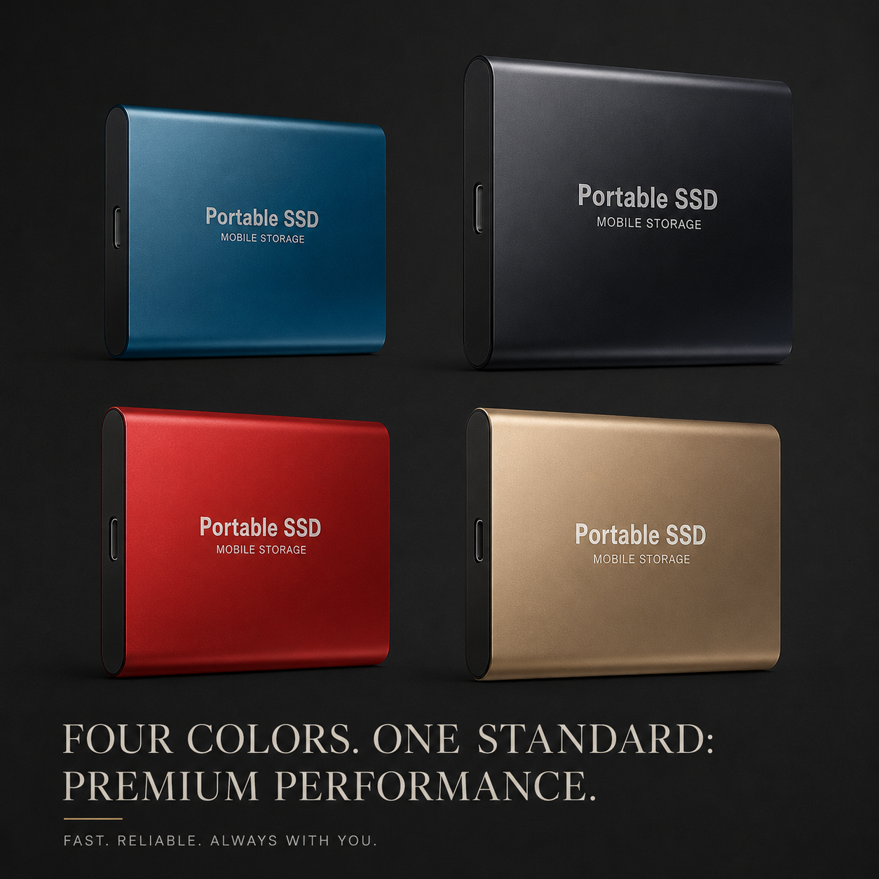 Premium External SSD Portable USB 3.1 High Speed Storage Drive Compact Data Backup Multi Capacity Solution