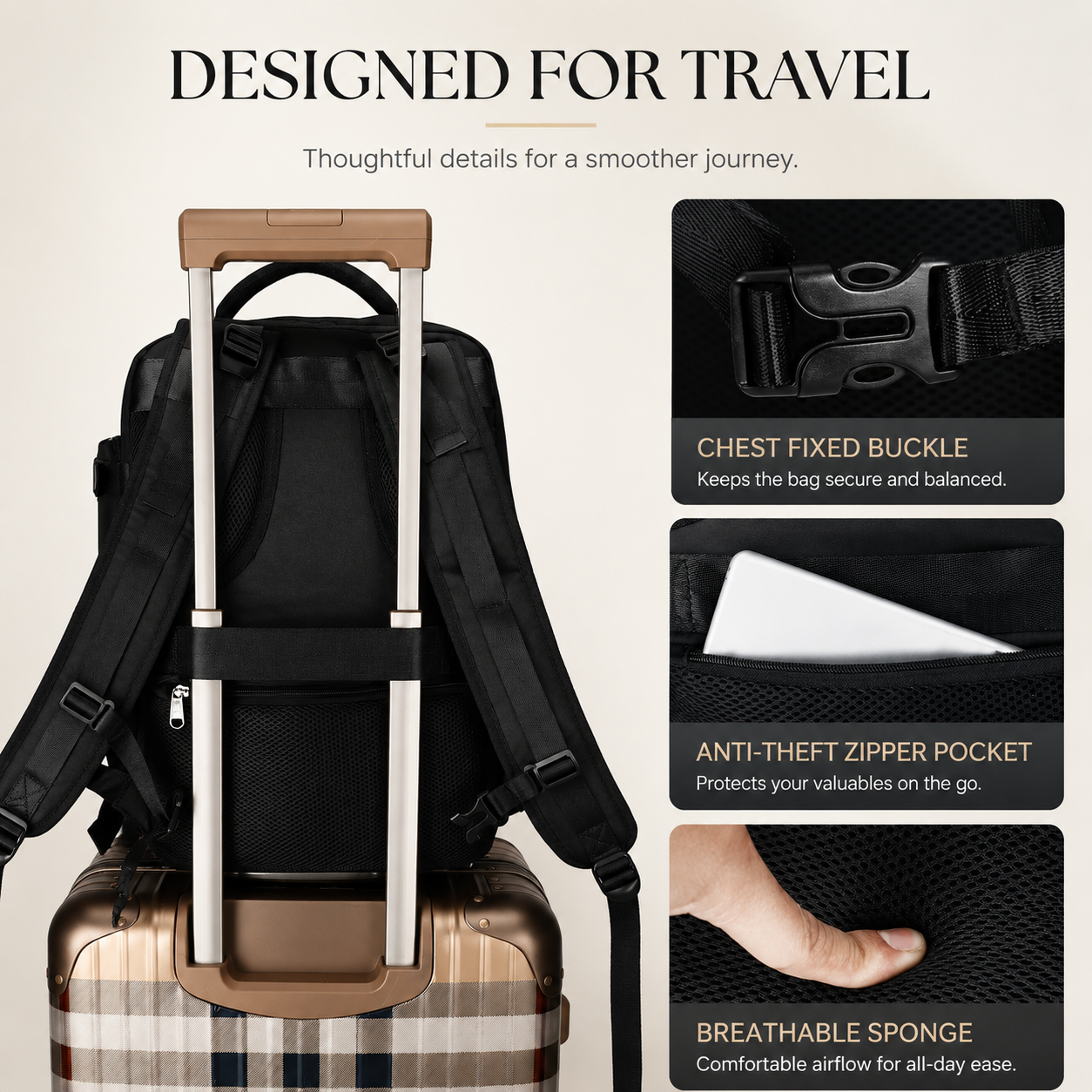 Premium Laptop Backpack Waterproof Expandable USB Charging Business Travel Bag Large Capacity 13 To 17 Inch Laptop Compatible