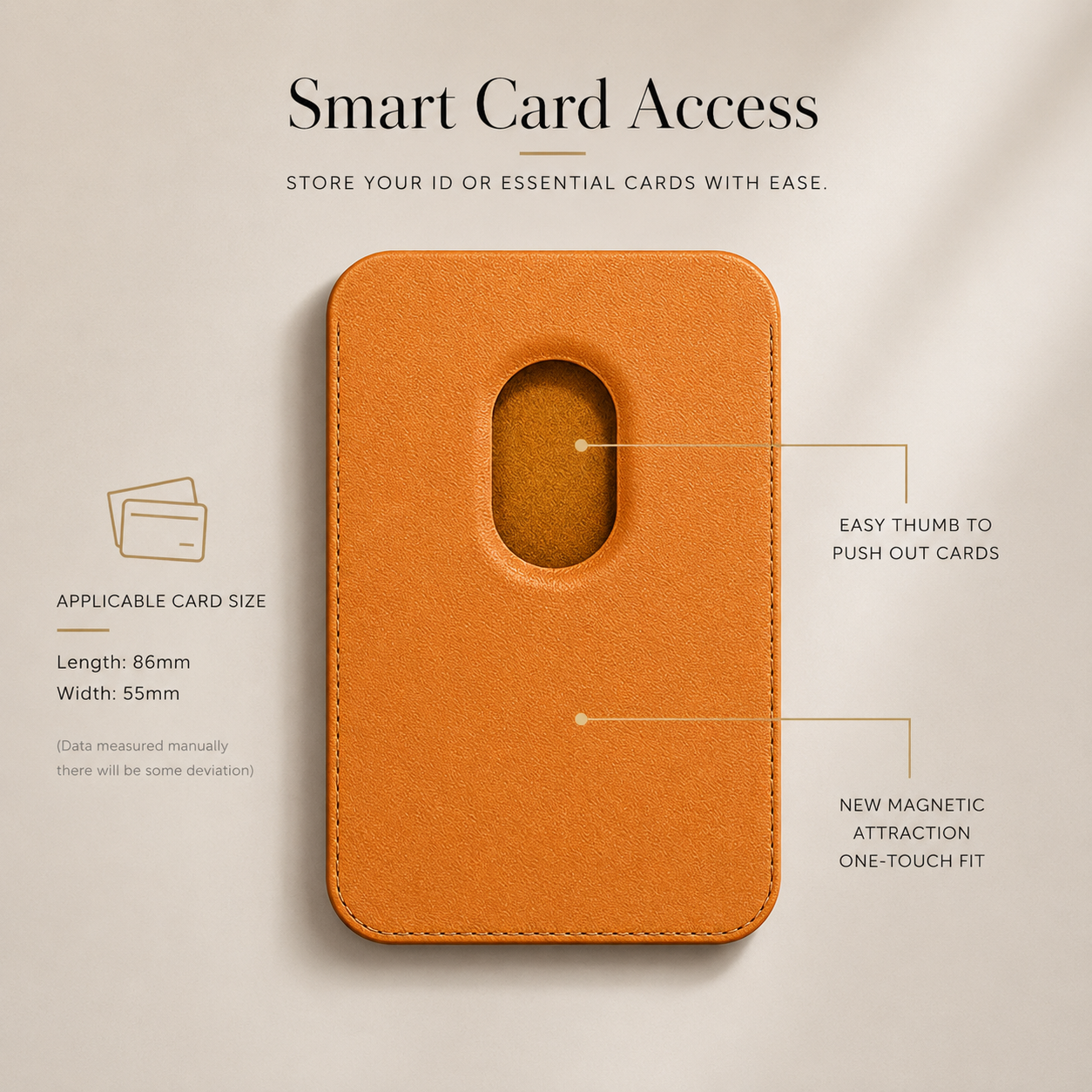 Premium MagSafe Wallet Magnetic Card Holder Slim Leather Phone Wallet Secure Detachable Card Storage Case