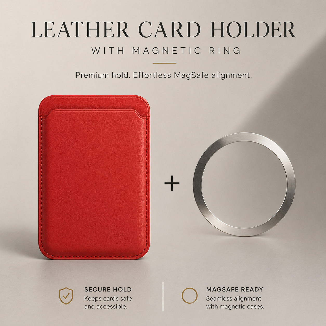 Premium MagSafe Wallet Magnetic Card Holder Slim Leather Phone Wallet Secure Detachable Card Storage Case