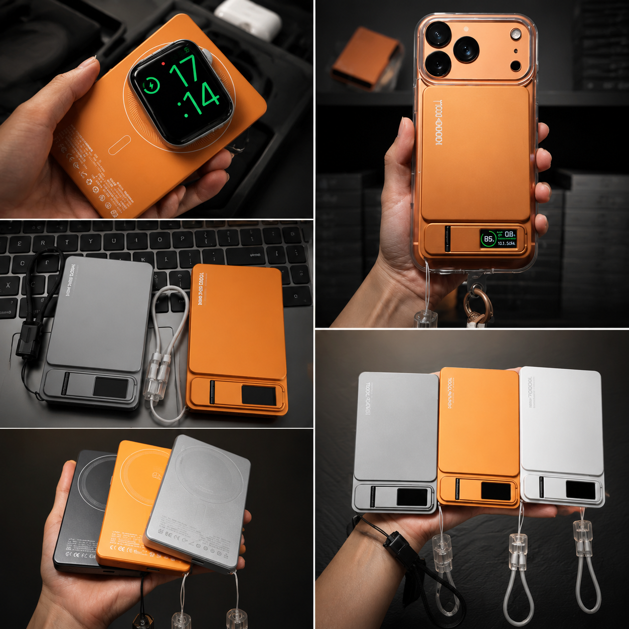 Premium Magnetic Wireless Power Bank Portable Charger Fast Charging MagSafe Compatible Digital Display Phone Stand
