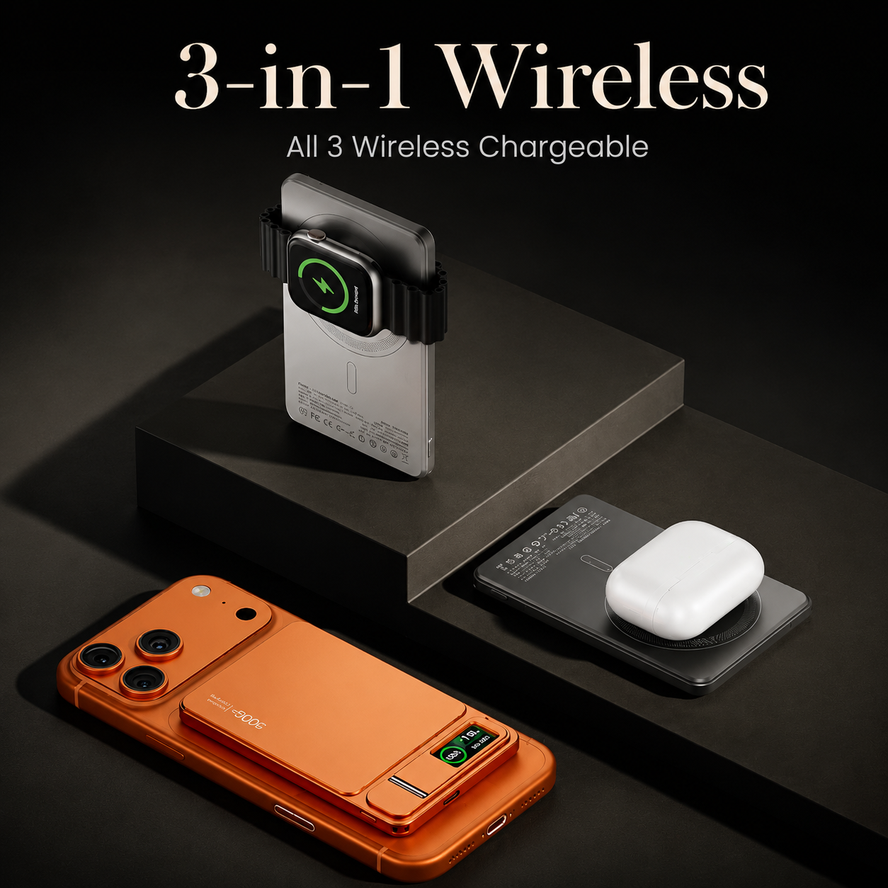 Premium Magnetic Wireless Power Bank Portable Charger Fast Charging MagSafe Compatible Digital Display Phone Stand