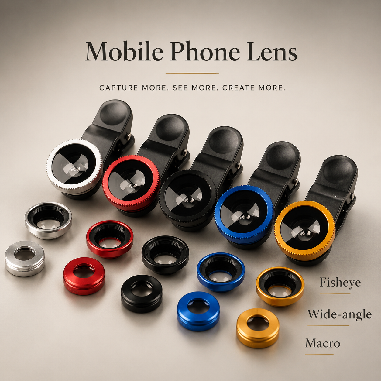 Premium Phone Camera Lens Kit 3 In 1 Fisheye Wide Angle Macro Clip On Smartphone Photography Lens Set