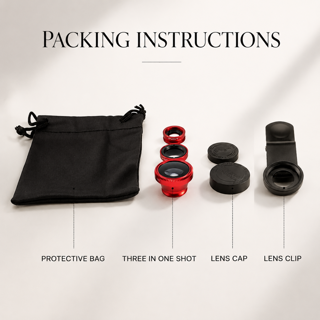 Premium Phone Camera Lens Kit 3 In 1 Fisheye Wide Angle Macro Clip On Smartphone Photography Lens Set