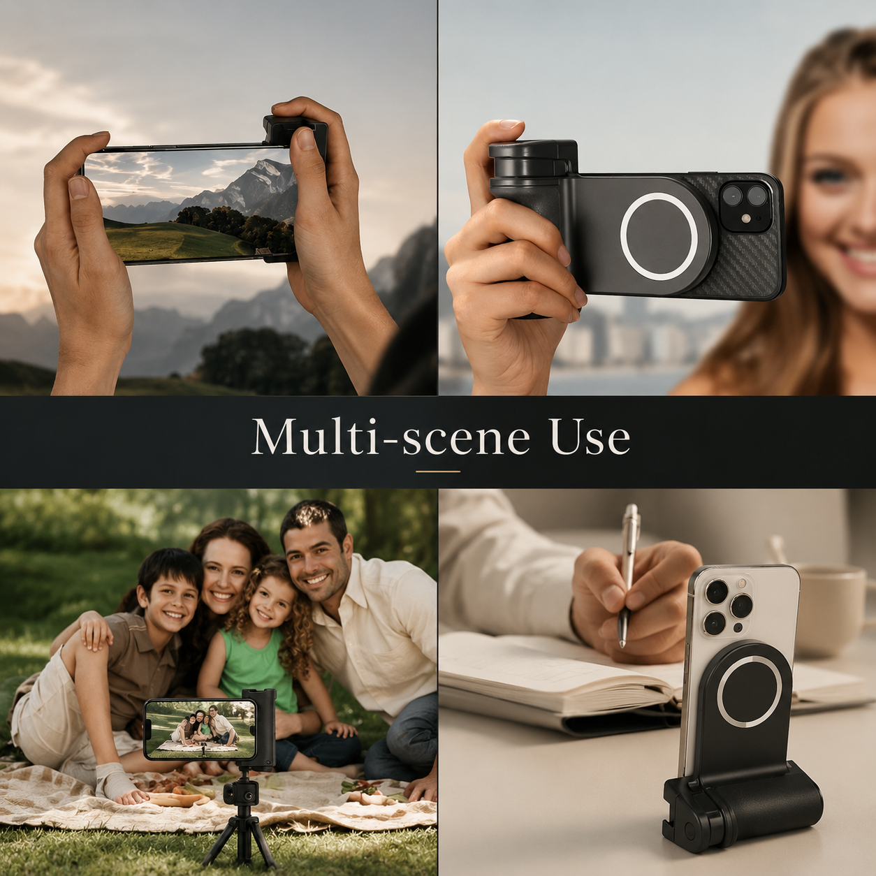 Premium Phone Holder MagSafe Compatible Magnetic Grip Bluetooth Remote Smartphone Mount Photography Video Recording Stand
