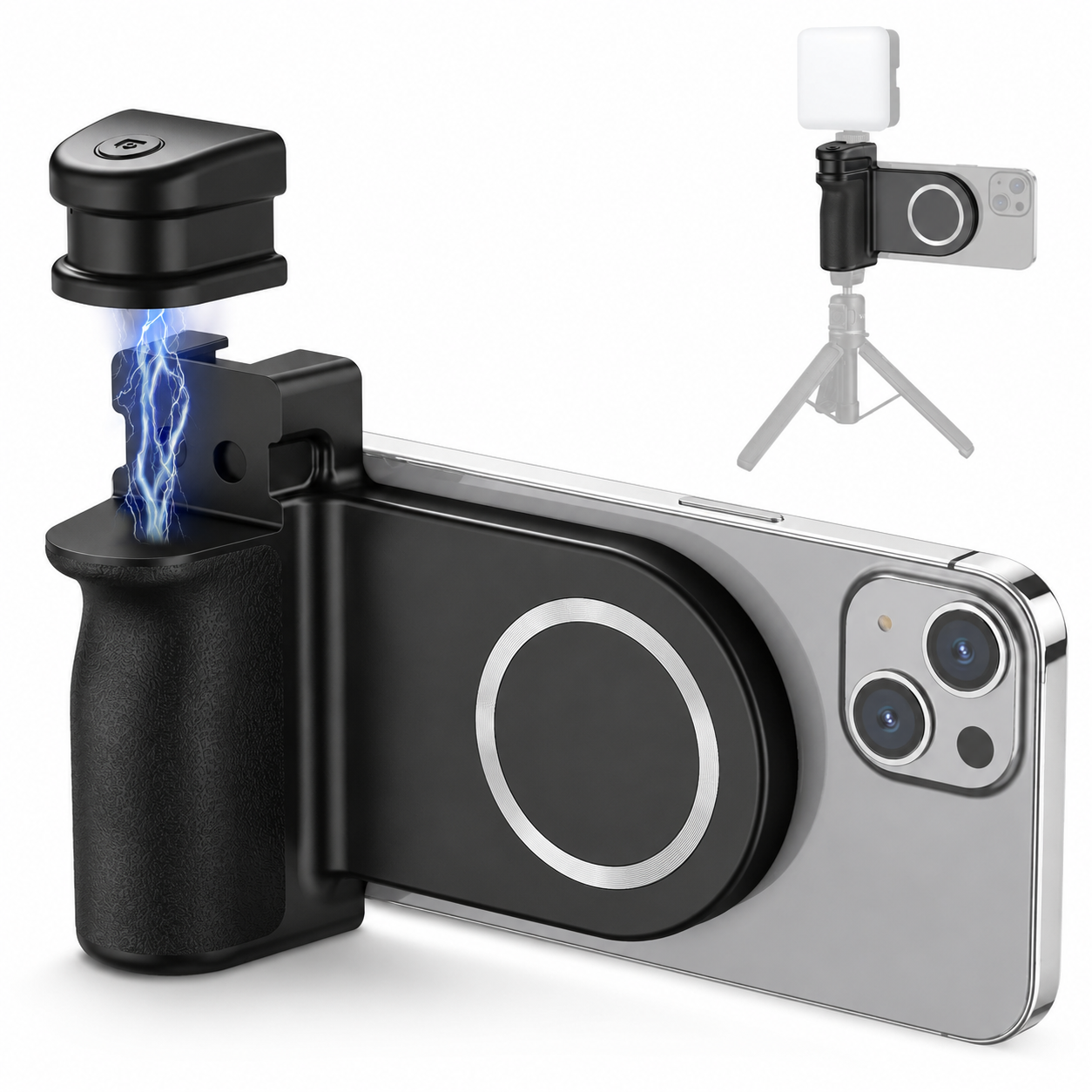 Premium Phone Holder MagSafe Compatible Magnetic Grip Bluetooth Remote Smartphone Mount Photography Video Recording Stand