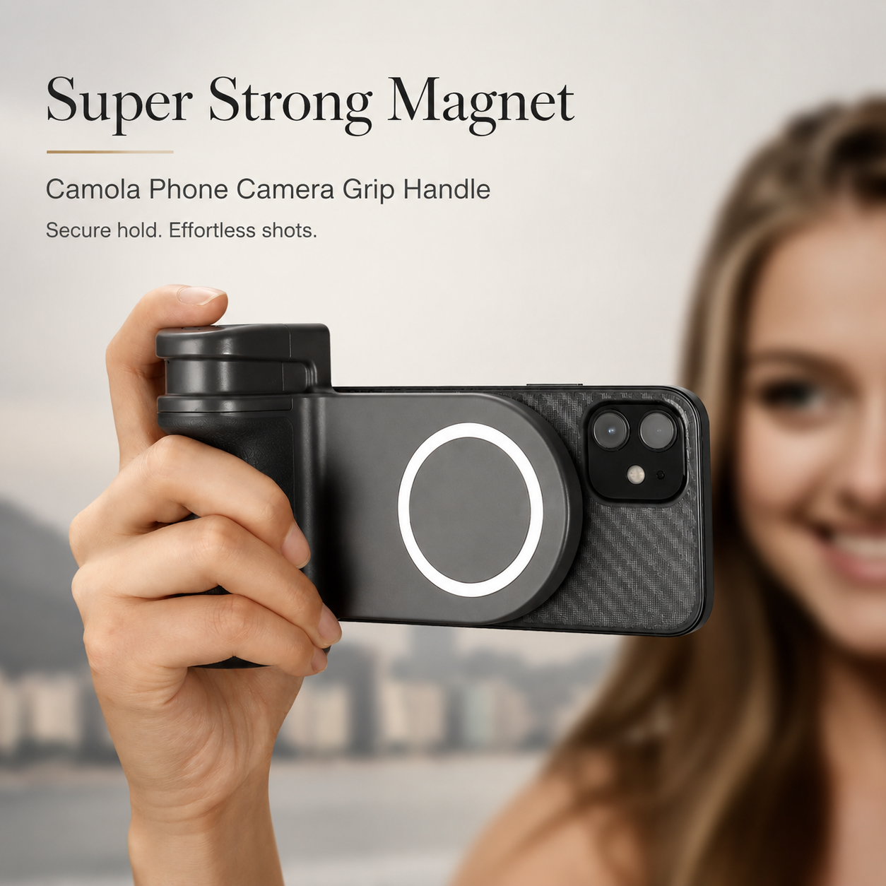 Premium Phone Holder MagSafe Compatible Magnetic Grip Bluetooth Remote Smartphone Mount Photography Video Recording Stand