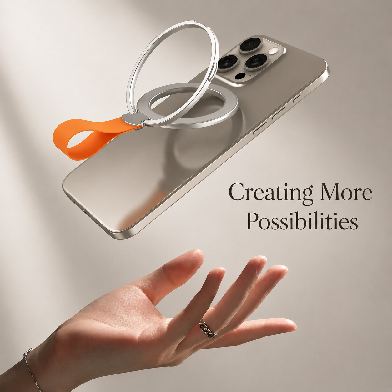 Premium Phone Ring Holder MagSafe Compatible Magnetic Grip Strap Stand Detachable Smartphone Finger Holder Secure Grip