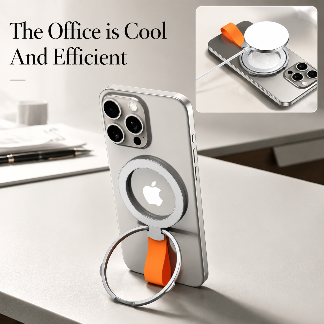 Premium Phone Ring Holder MagSafe Compatible Magnetic Grip Strap Stand Detachable Smartphone Finger Holder Secure Grip