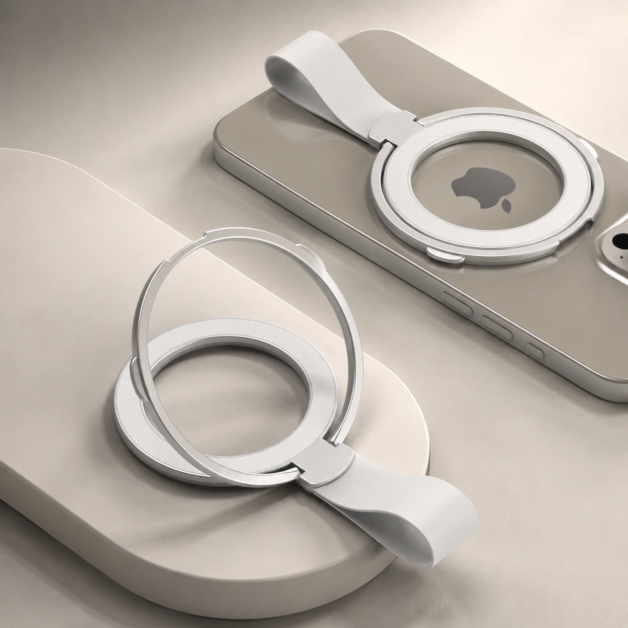 Premium Phone Ring Holder MagSafe Compatible Magnetic Grip Strap Stand Detachable Smartphone Finger Holder Secure Grip