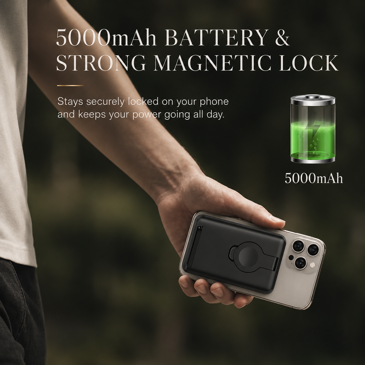 Premium Power Bank MagSafe Compatible 3 In 1 Wireless Charger Portable Magnetic Battery Smartphone Watch Earbuds Charging Station