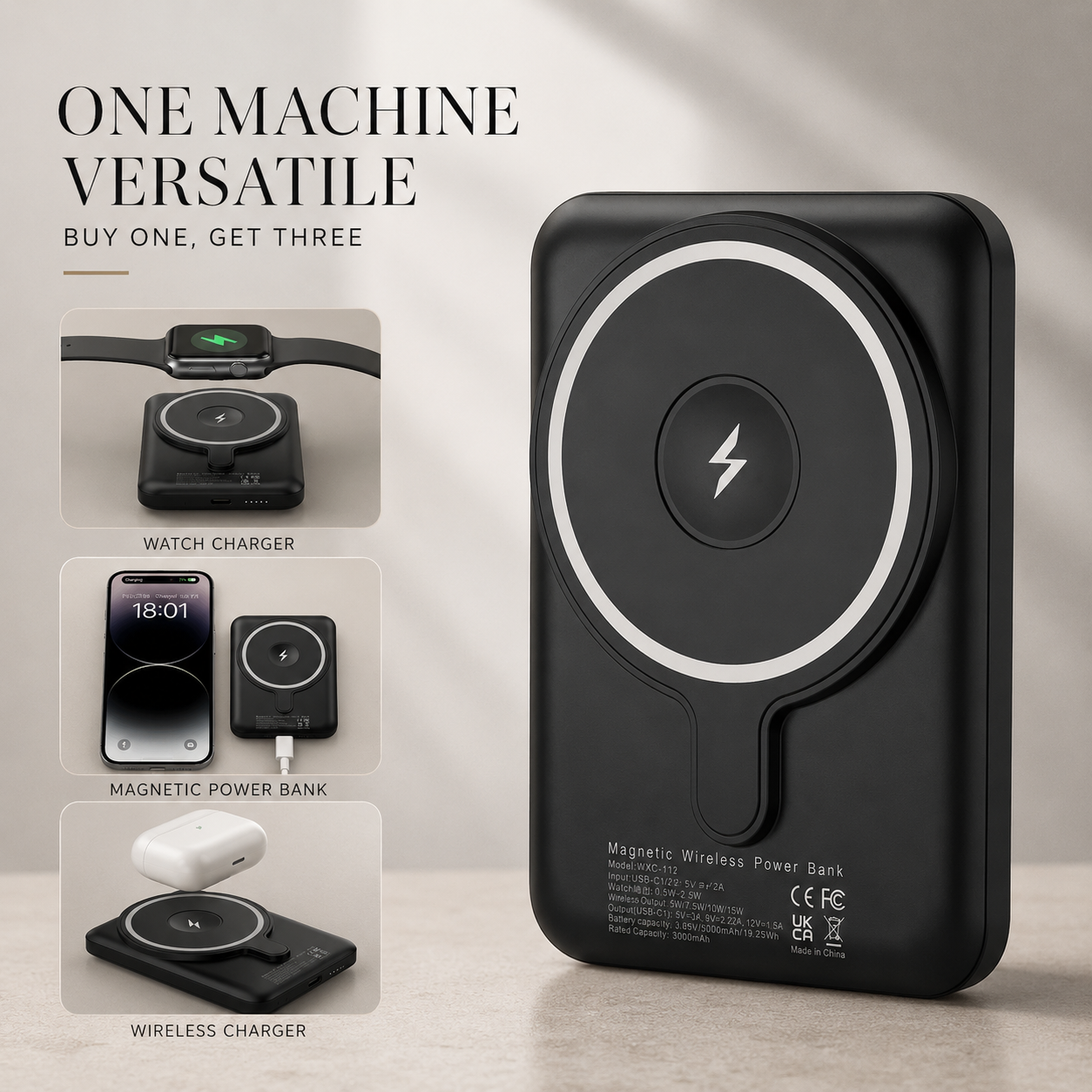 Premium Power Bank MagSafe Compatible Wireless Charger PD Fast Charging Portable Battery Pack Slim Magnetic Design