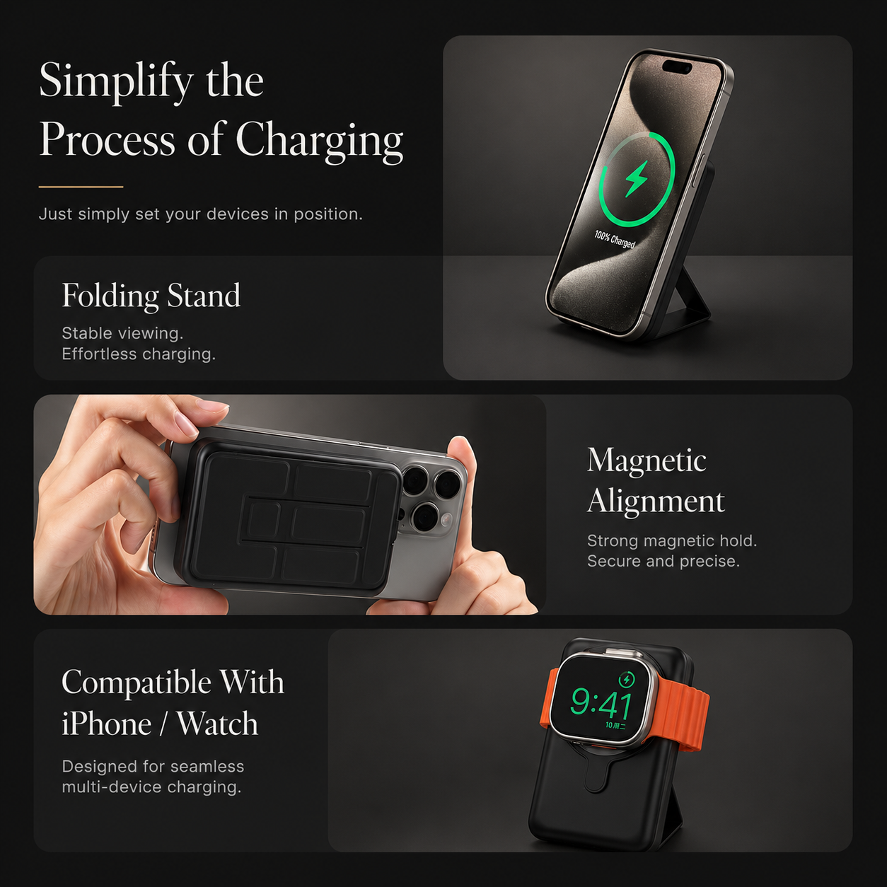 Premium Power Bank MagSafe Compatible Wireless Charger PD Fast Charging Portable Battery Pack Slim Magnetic Design