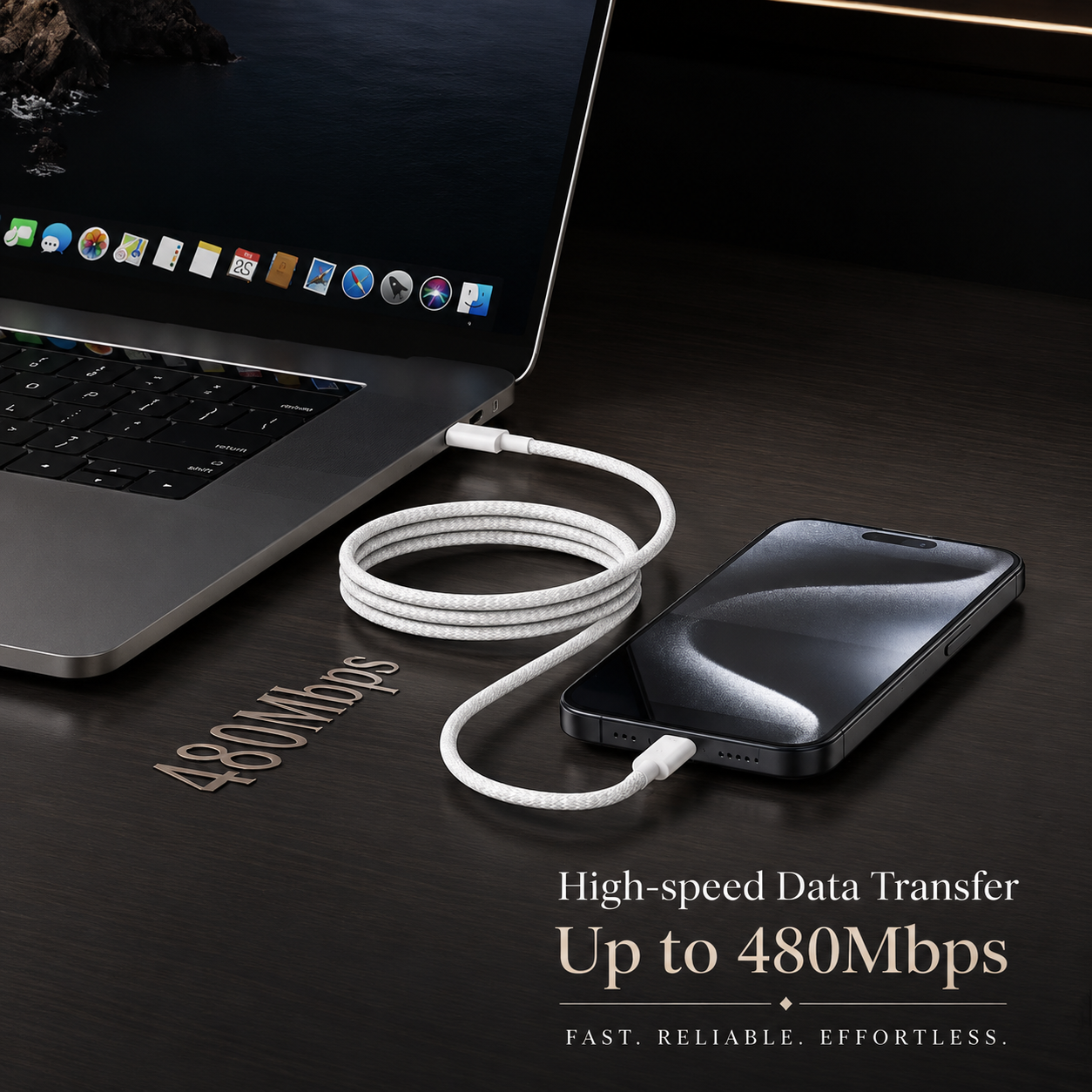 Premium USB-C to USB-C Charging Cable 100W Fast Charging Power Delivery High Speed Stable Power Transfer Durable Design