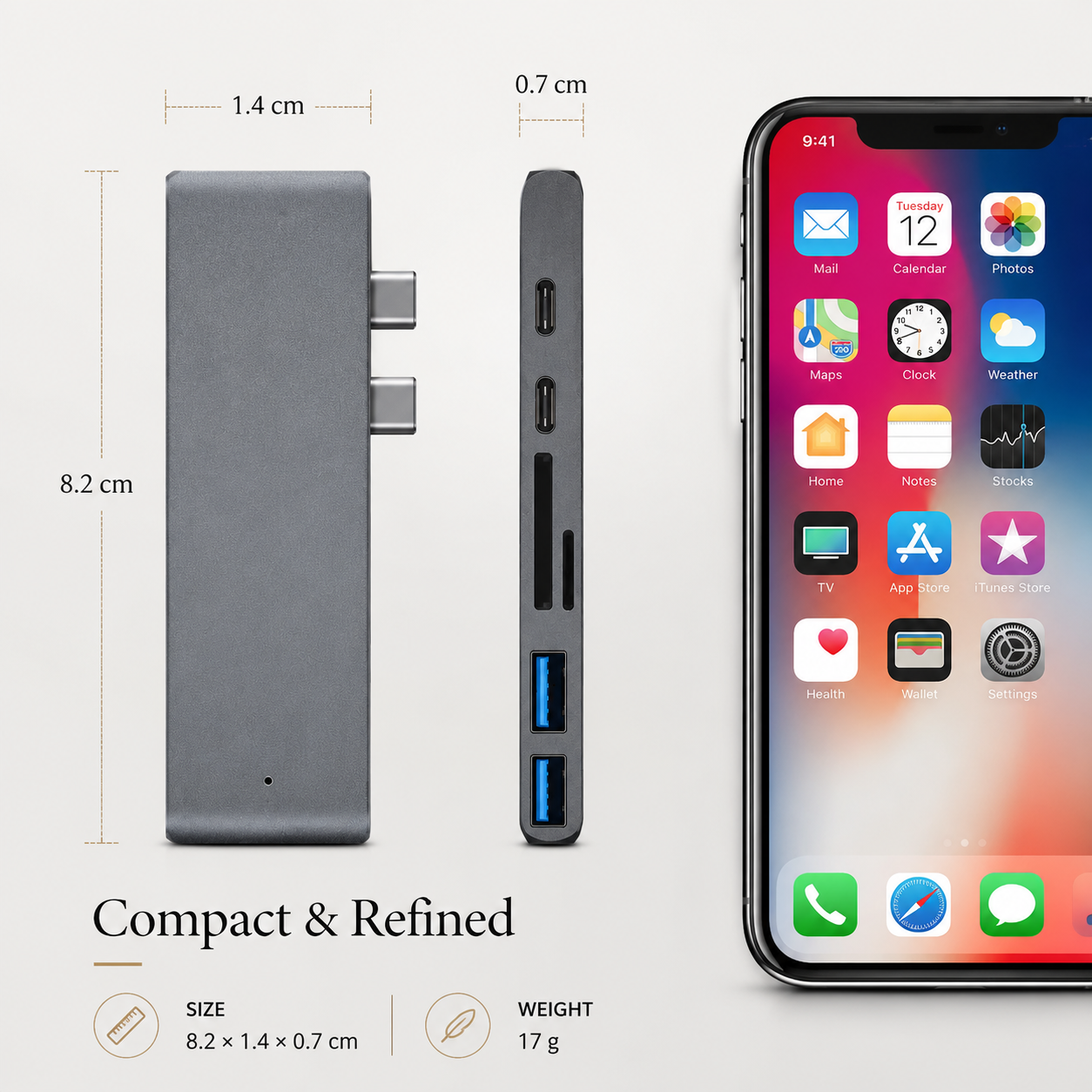 Premium USB C Hub HDMI 4K Adapter Thunderbolt Compatible USB 3 1 Multiport Dock PD Charging SD Reader Laptop Adapter