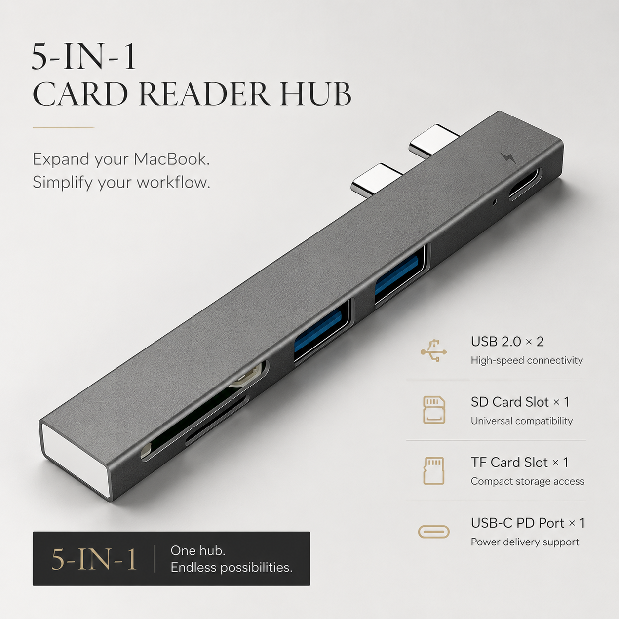 Premium USB C Hub HDMI 4K Adapter Thunderbolt Compatible USB 3 1 Multiport Dock PD Charging SD Reader Laptop Adapter