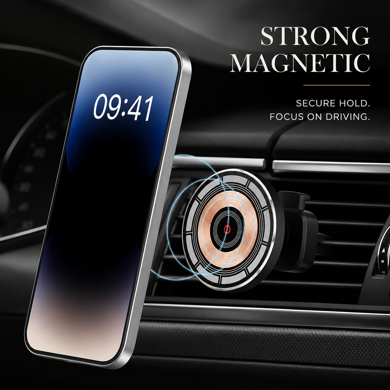 Premium Wireless Car Charger MagSafe Compatible Fast Charging Magnetic Phone Mount Dashboard Vent Holder Wireless Charging Dock
