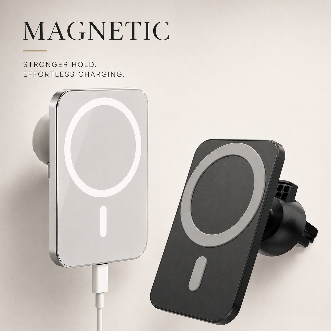 Premium Wireless Car Charger MagSafe Compatible Fast Charging Magnetic Vent Mount Phone Holder Secure Grip Dock