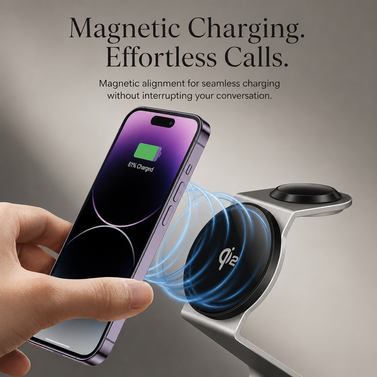 Premium Wireless Charger 3 In 1 Foldable MagSafe Compatible Fast Charging Aluminum Dock Station Magnetic Multi Device Charging Stand
