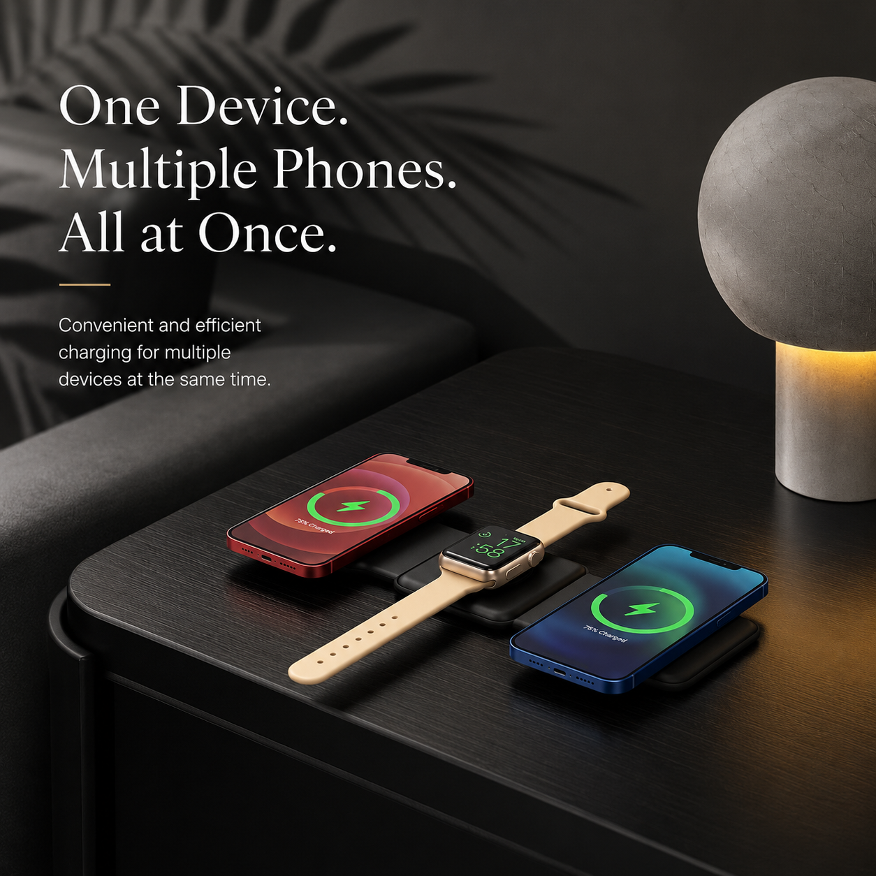 Premium Wireless Charger 3 In 1 Foldable MagSafe Compatible Fast Charging Aluminum Dock Station Magnetic Multi Device Charging Stand