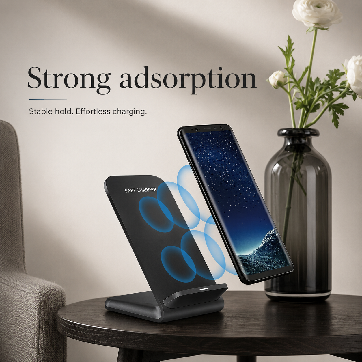 Premium Wireless Charger Fast Charging Foldable Charging Stand Portable Charging Pad Wireless Charging Dock Smartphone Earbuds Compatible