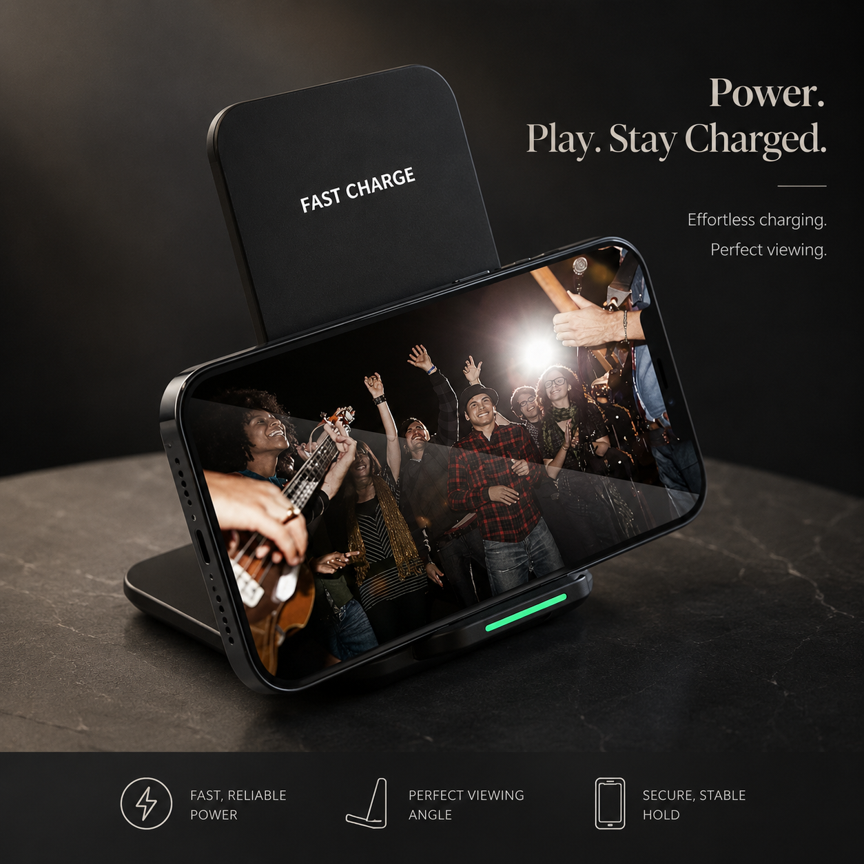 Premium Wireless Charger Fast Charging Foldable Charging Stand Portable Charging Pad Wireless Charging Dock Smartphone Earbuds Compatible