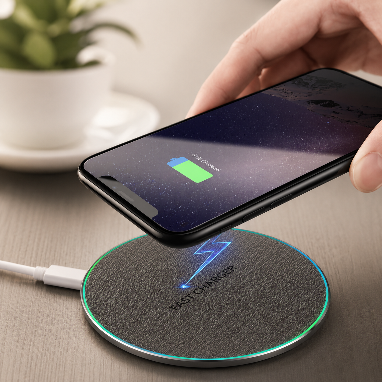 Premium Wireless Charger MagSafe Compatible Fast Charging Pad USB C Qi Wireless Charging Slim Design