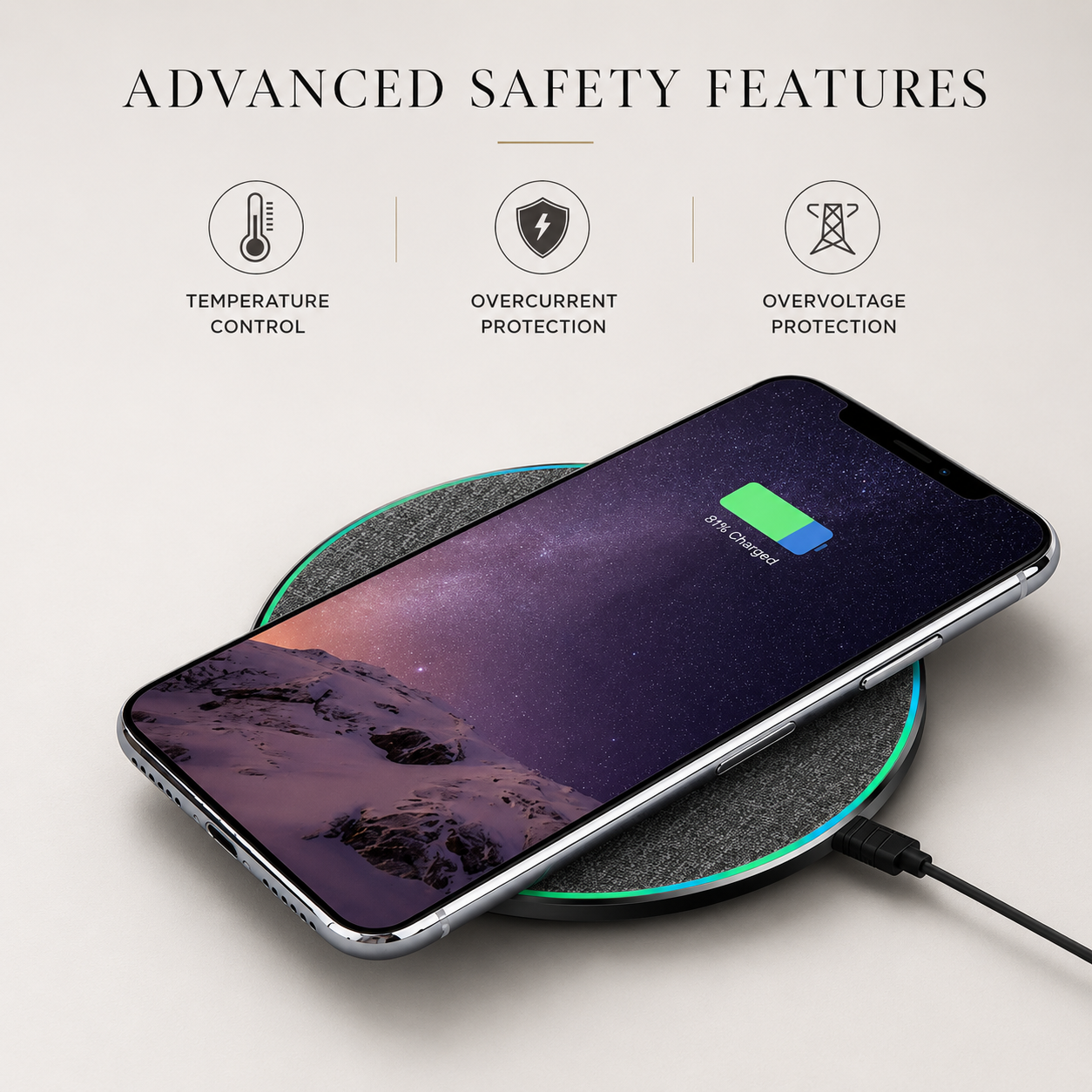 Premium Wireless Charger MagSafe Compatible Fast Charging Pad USB C Qi Wireless Charging Slim Design