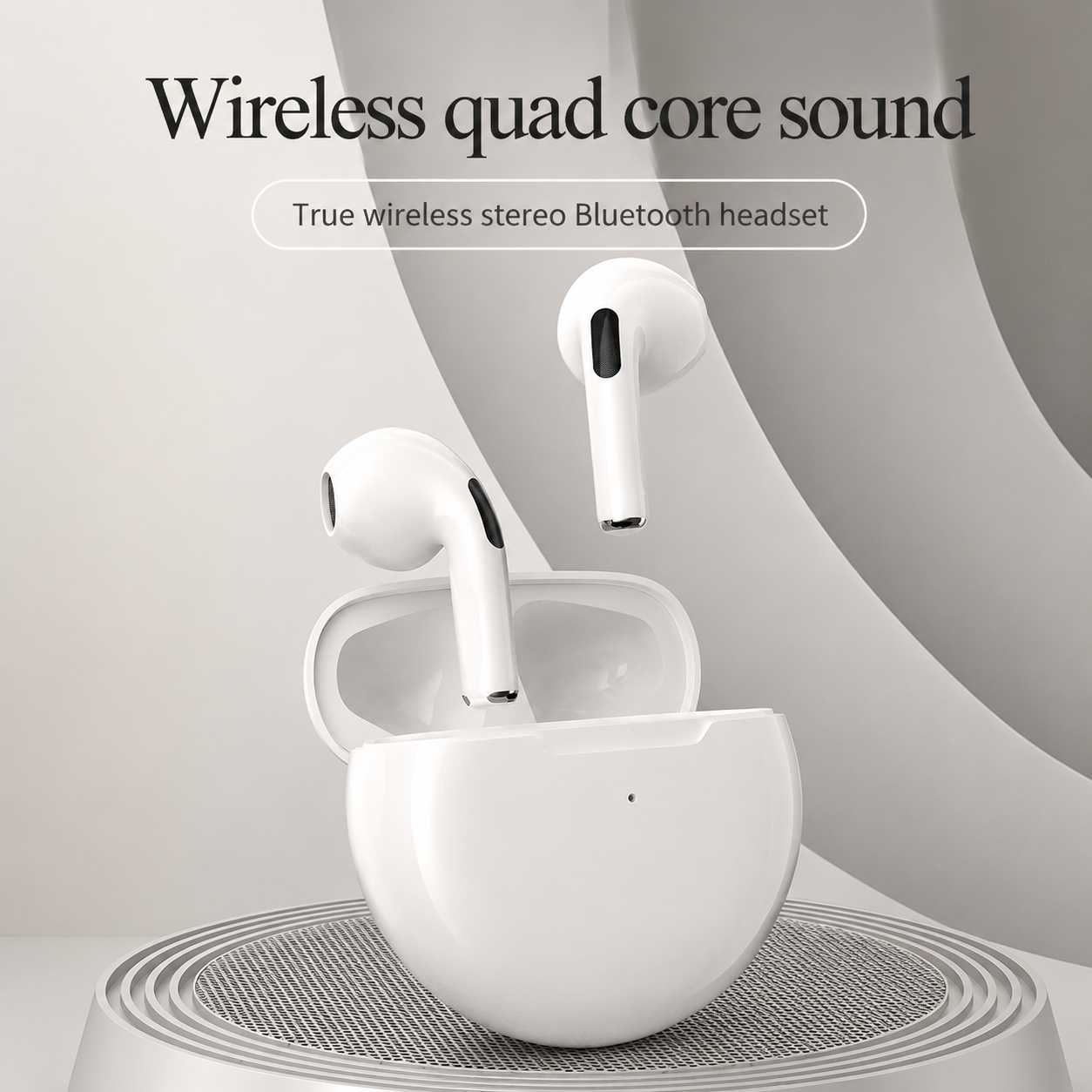 Premium Wireless Earbuds Bluetooth Compatible Touch Control Stereo Sound Sport Headset Mini In Ear Design