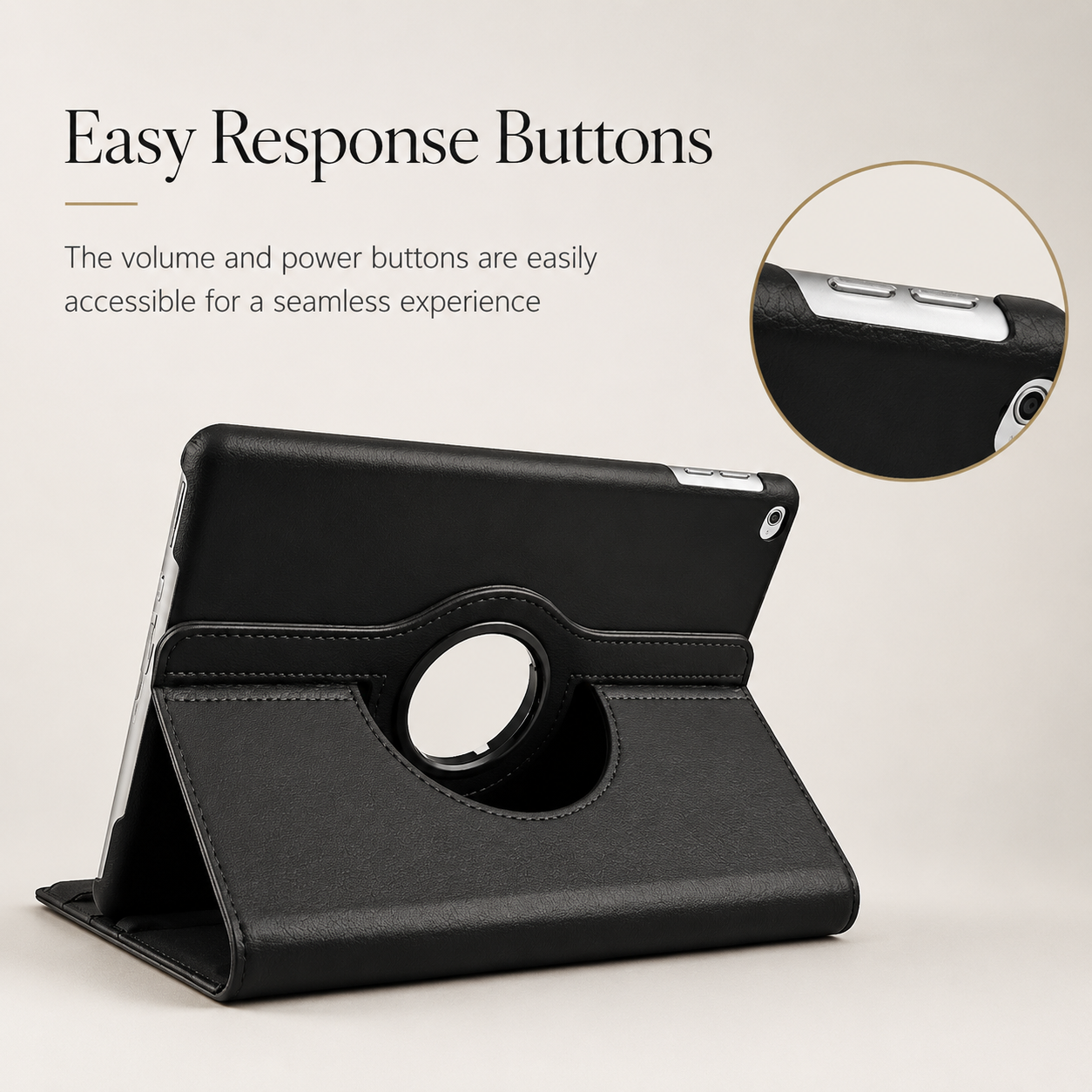 Premium iPad Case 360 Rotating Stand PU Leather Smart Cover Protective Tablet Case Multi Angle Viewing Support