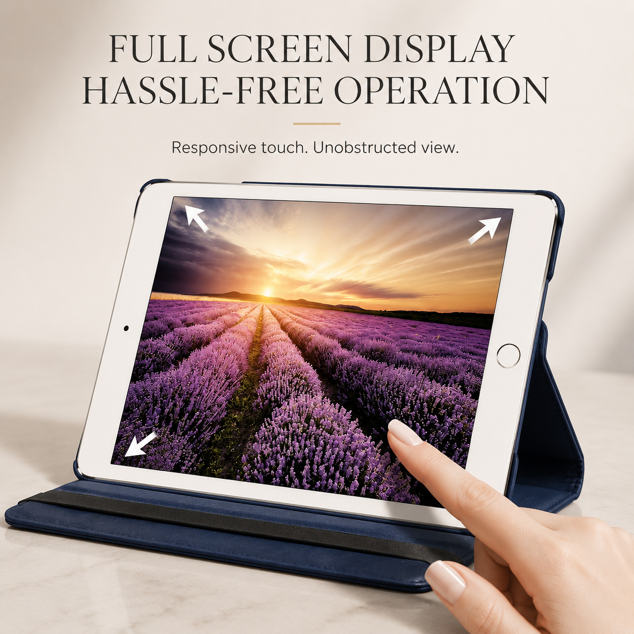 Premium iPad Case 360 Rotating Stand PU Leather Smart Cover Protective Tablet Case Multi Angle Viewing Support