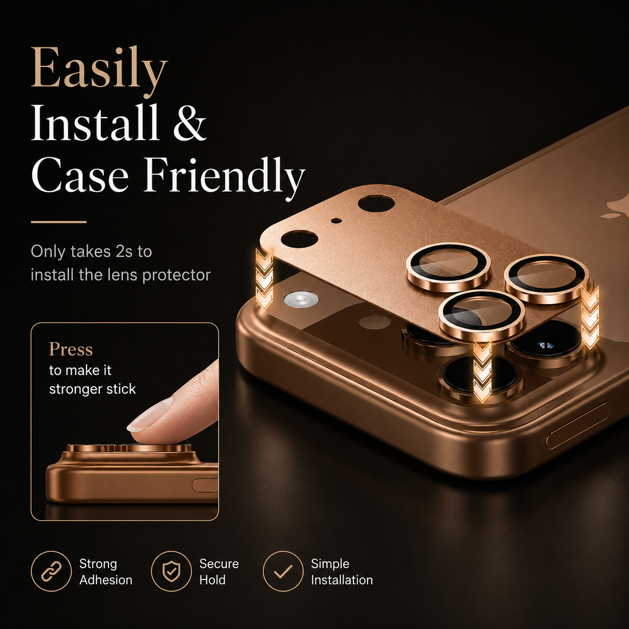 Premium iPhone Camera Lens Protector Tempered Glass Alloy Ring Shatterproof Scratch Resistant Shockproof Precision Fit Protective Cover