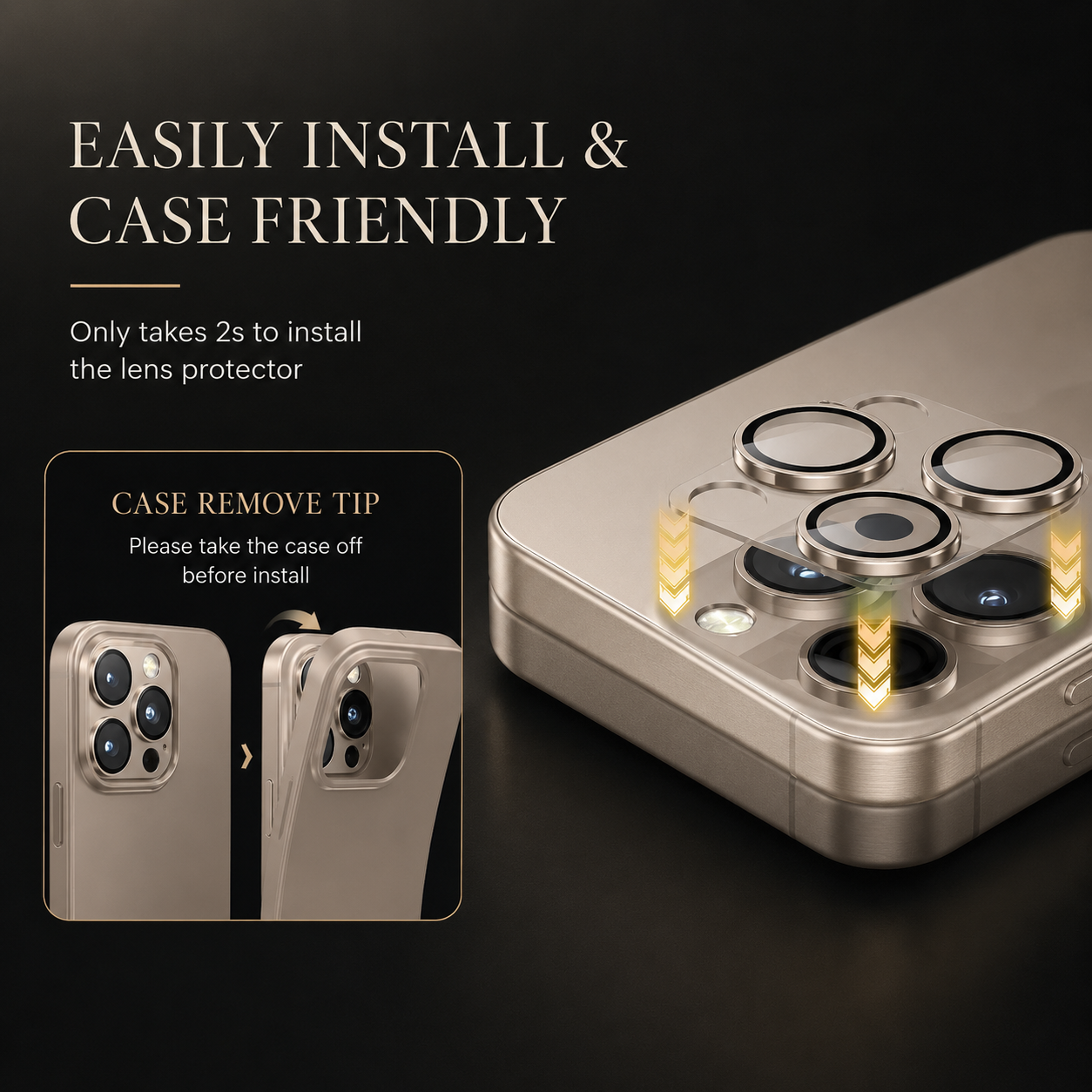 Premium iPhone Camera Lens Protector Tempered Glass Alloy Ring Shatterproof Scratch Resistant Shockproof Precision Fit Protective Cover