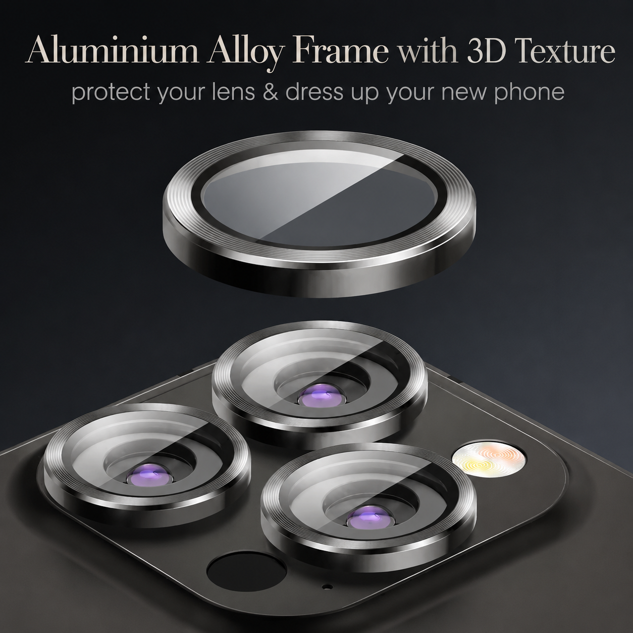 Premium iPhone Camera Lens Protector Tempered Glass Metal Ring Scratch Resistant Shockproof Anti Dust Precision Fit Protective Cover