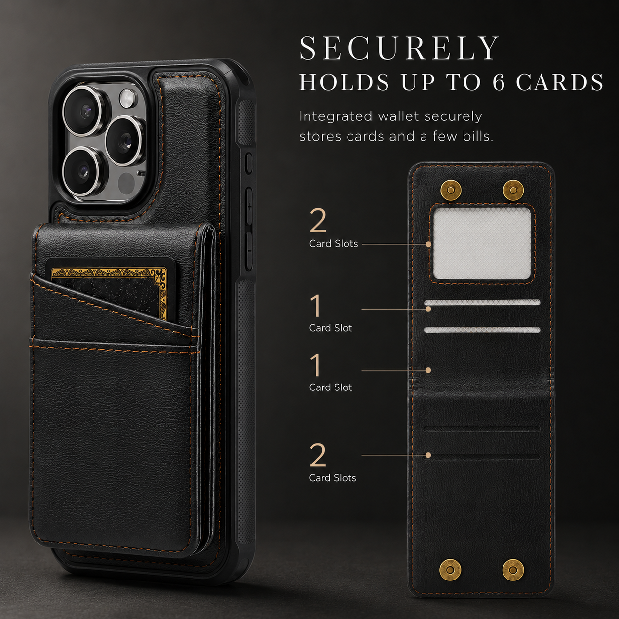 Premium iPhone Case 2-in-1 Magnetic Detachable Wallet Flip Cover Card Holder Full Protection