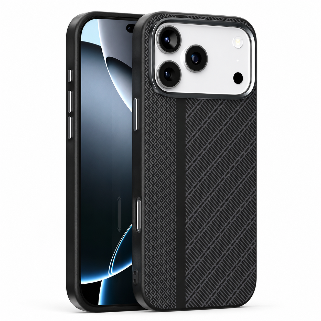 Premium iPhone Case 3D Embossed Magnetic Cover Skin Feel Frosted Back Shockproof Dual Layer Protective Case