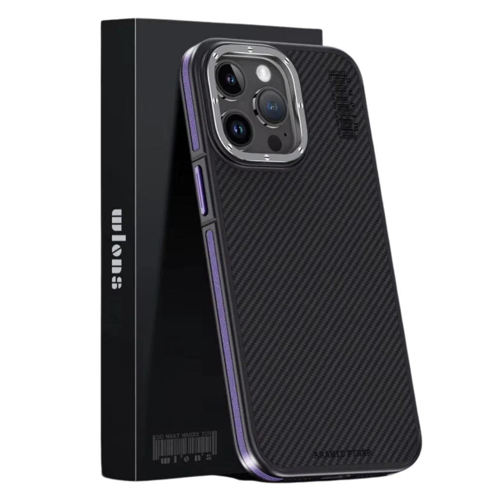 Premium iPhone Case 600D Kevlar Series Magnetic Cover with Metal Camera Ring Shockproof Half Wrapped PC TPU Protective Design
