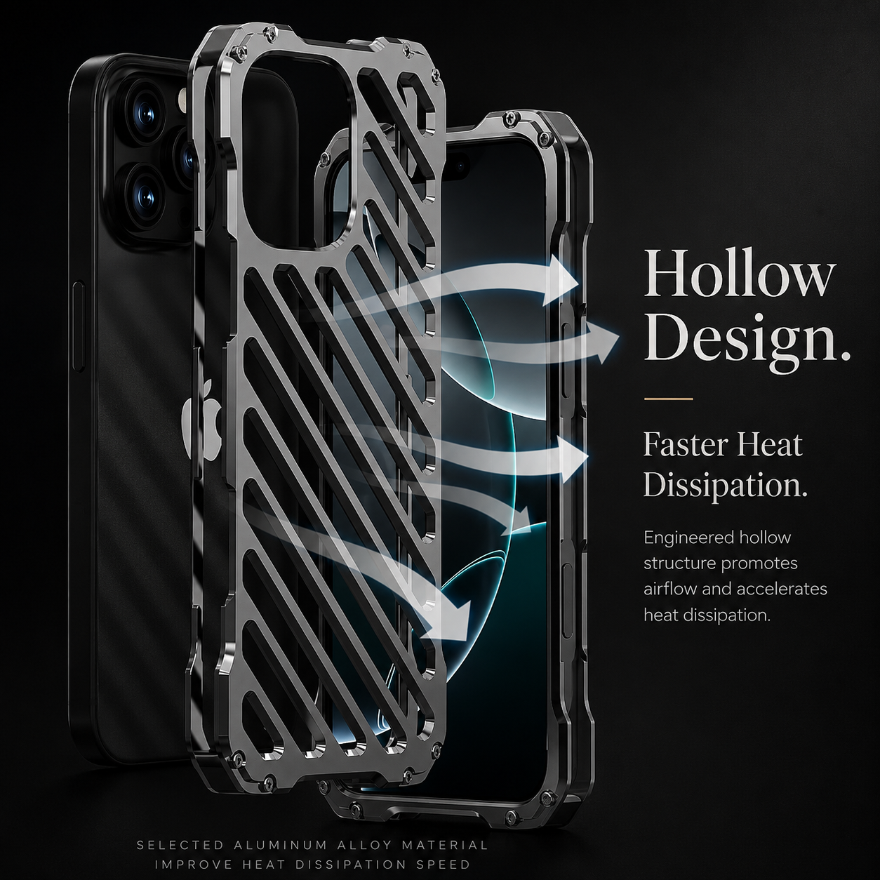 Premium iPhone Case Aluminum Alloy Armor Cover CNC Metal Shockproof Dual Layer Anti Fingerprint Protective Case