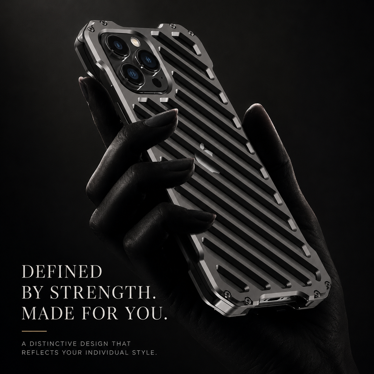 Premium iPhone Case Aluminum Armor Bumper Shockproof Metal Gear Transparent Hard Cover Camera Lens Protection Case
