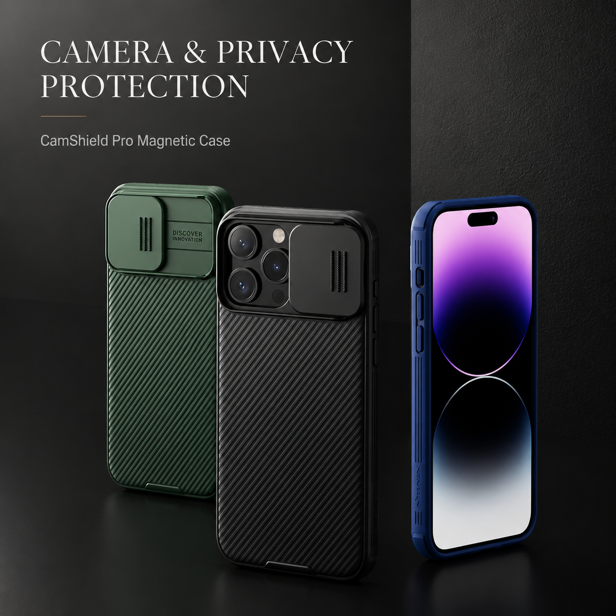 Premium iPhone Case CamShield Magnetic Cover Sliding Camera Protection Shockproof TPU PC Rugged Full Coverage
