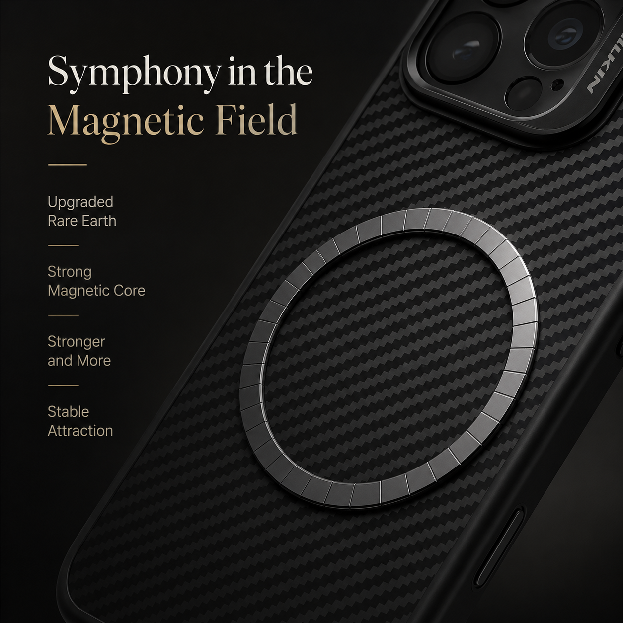 Premium iPhone Case CarboProp Magnetic TPU PC Cover with Lens Holder Shockproof Protective Shell MagSafe Compatible Design