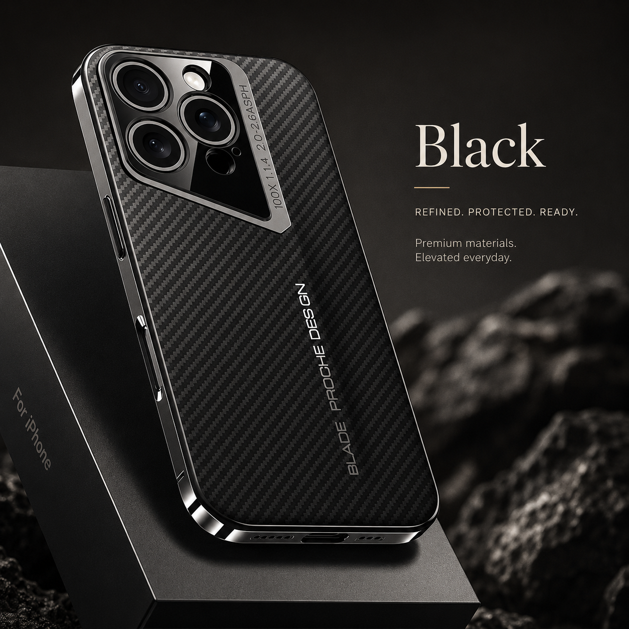Premium iPhone Case Carbon Fiber Electroplated Cover Magnetic Shockproof Anti Fingerprint Full Coverage Protective Case