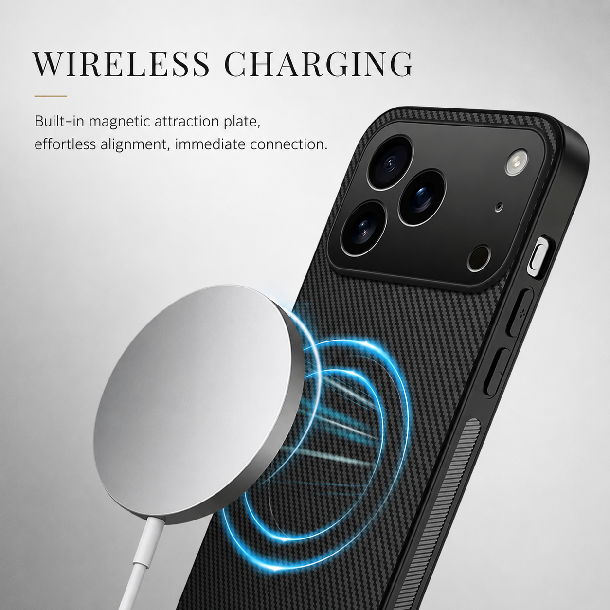 Premium iPhone Case Carbon Fiber Magnetic Leather Cover MagSafe Compatible Ultra Thin Protective Case