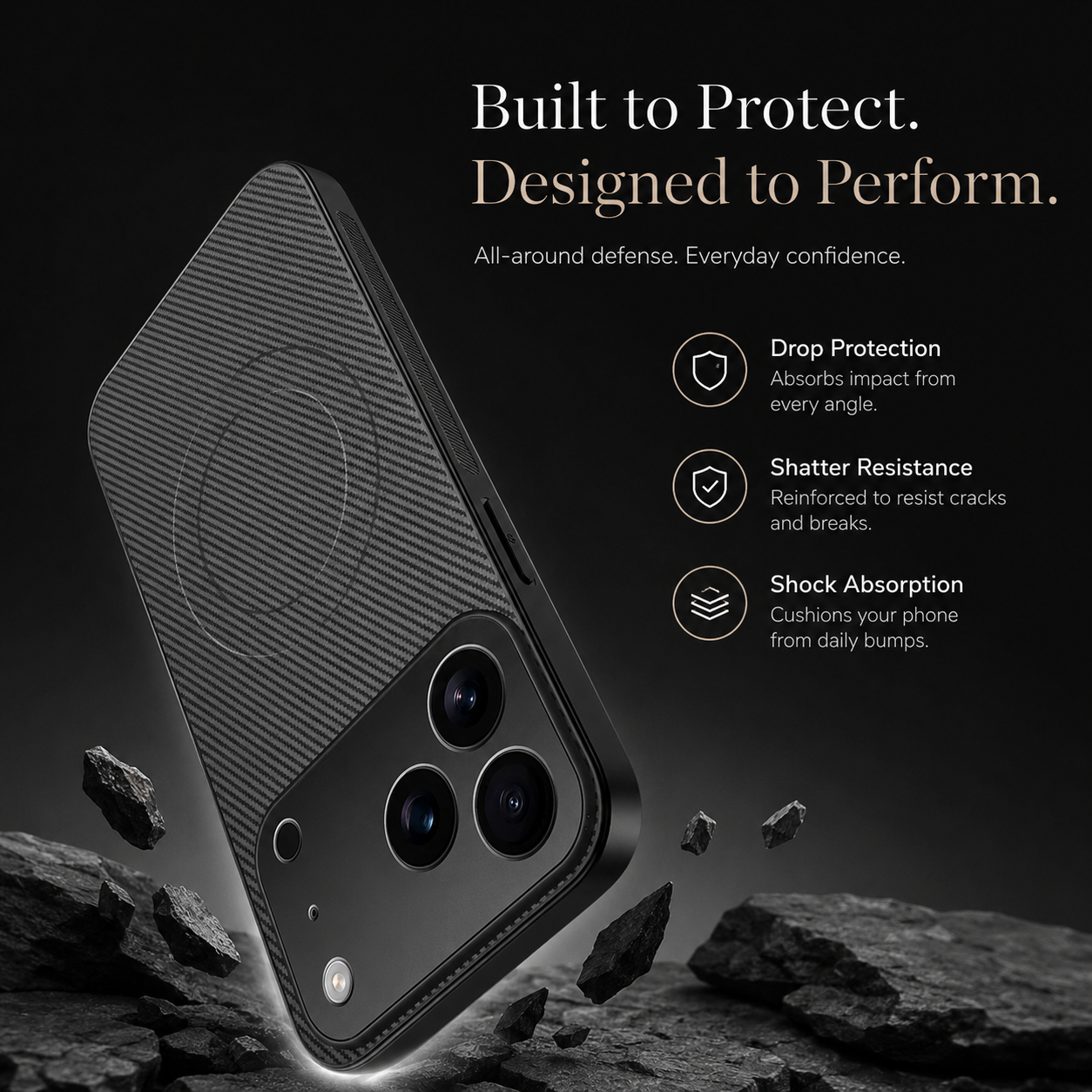 Premium iPhone Case Carbon Fiber Magnetic Leather Cover MagSafe Compatible Ultra Thin Protective Case