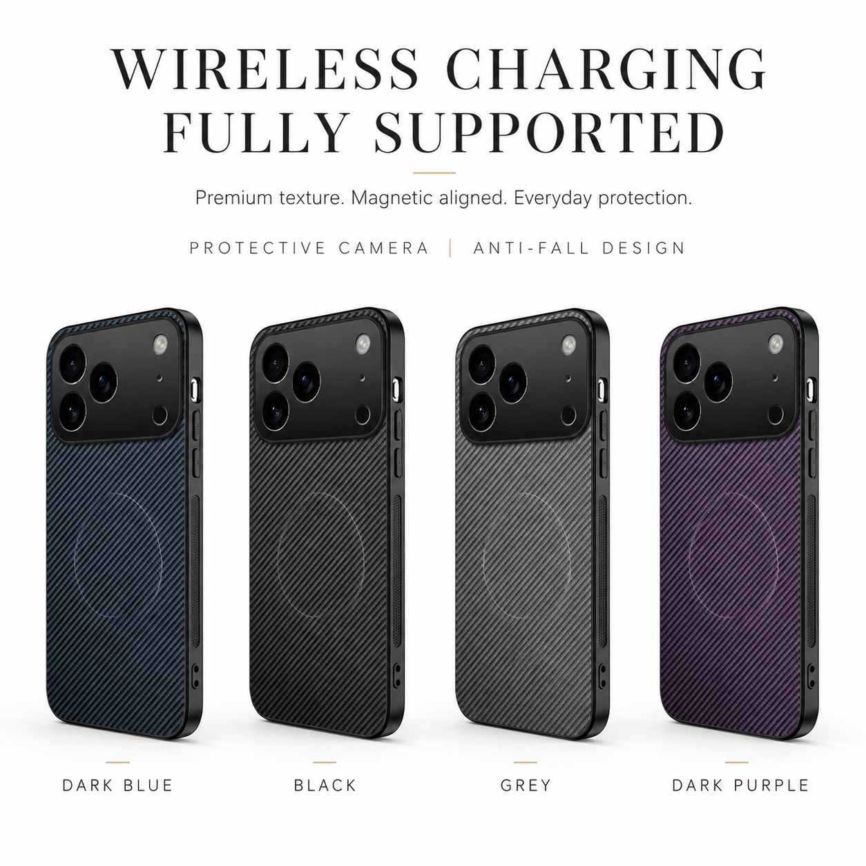 Premium iPhone Case Carbon Fiber Magnetic Leather Cover MagSafe Compatible Ultra Thin Protective Case